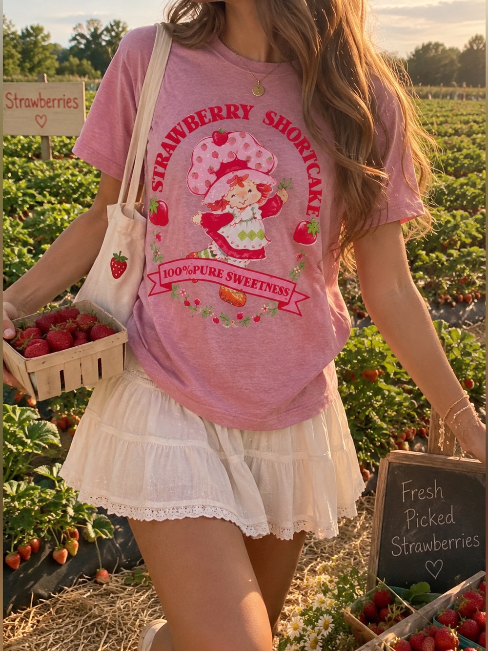 Strawberry Shortcake Women's Pink Graphic Tee